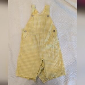 Jacadi Paris Yellow Gingham Overalls Size 36m